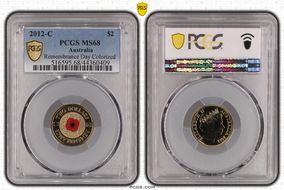 2012-C $2 Remembrance Day Colorized MS68