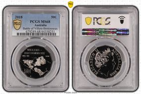 2018 50C Battle of Villers-Bretonneux MS68