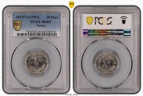 AH1327//4 (1912) 20 Para KM-761 MS65