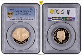 2008 50p S-H18 New Design Au PR70DCAM