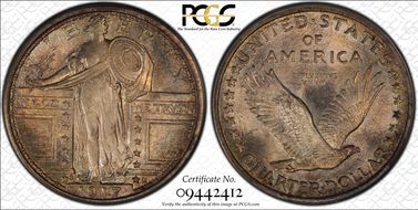 1917-S 25C Type 1 MS66FH