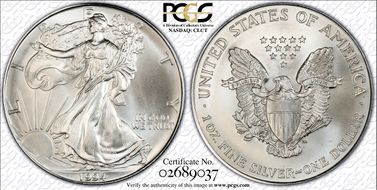 1994 $1 Silver Eagle MS68