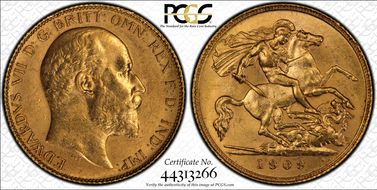 1909-P 1/2 Sov S-3976B MS62