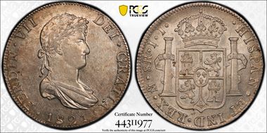 1821-Mo JJ 8 R Yon-M8-121 Calico-1337 AU58