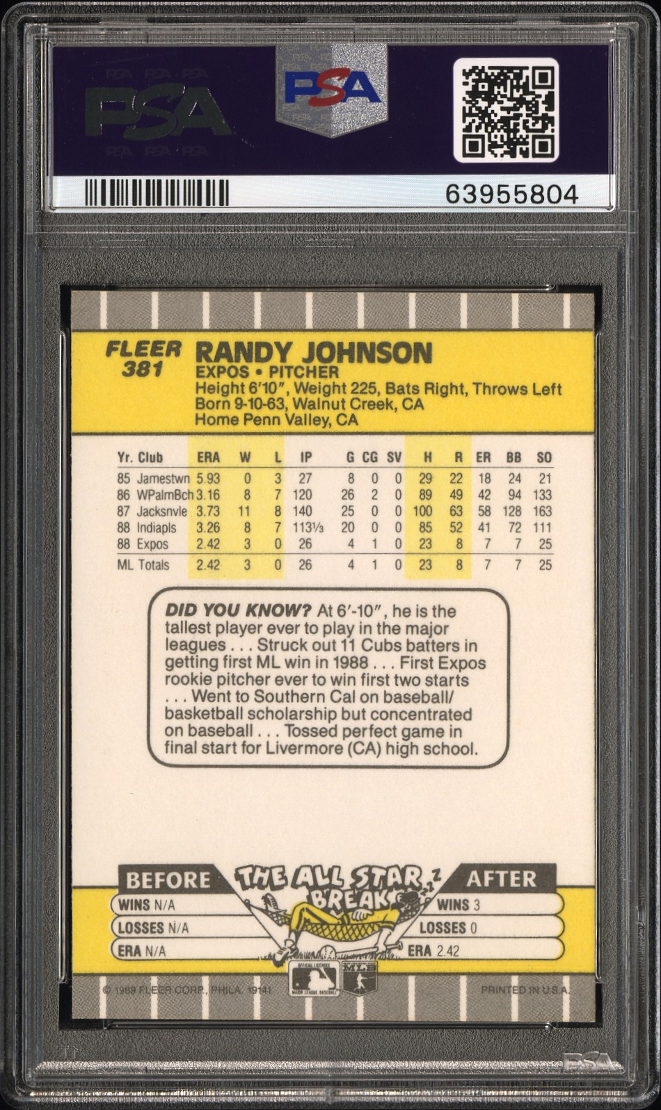 Variations Showcase Image Gallery: Randy Johnson Marlboro Error Cards