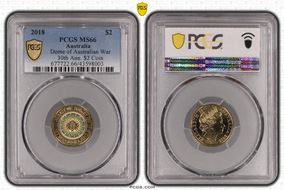 2018 $2 Dome of Australian War 30th Ann. $2 Coin Colorized MS66