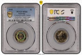 2018 $2 Commonwealth Games Australian Team Logo MS66