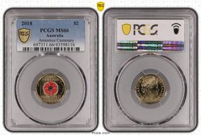 2018 $2 Armistice Centenary Colorized MS66