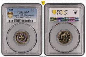 2021 $2 Wiggles - Henry the Octopus 30th Ann. Colorized MS67