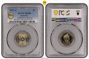 2021-C $2 Ambulance Service Colorized MS68