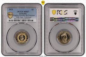 2021 $2 Wiggles-Dorothy the Dinosaur 30th Ann. Colorized MS67