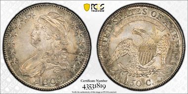1809 50C Overton 107a, III Edge MS63