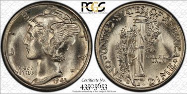 1943-S/S 10C RPM FS-501 MS66FB