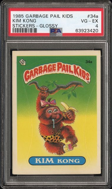 1985 Topps Garbage Pail Kids Series 1 Stickers/Base-Glossy #34A Kim Kong front
