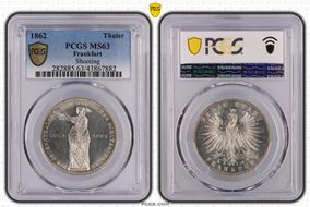 1862 Thaler Shooting MS63