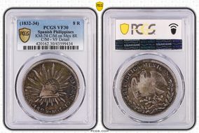 (1832-34) 8 R KM-74 C/M on Mex 8R VF30