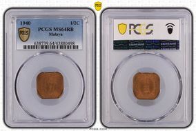 1940 1/2C MS64RB