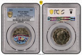 2021 30C Wiggles - Guitars  30th Anniversary Colorized MS66