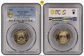 2021 $1 Current Wiggles Band 30th Anniversary MS66