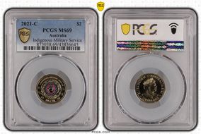 2021-C $2 Indigenous Military Service Colorized MS69