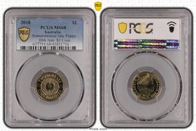 2018 $2 Remembrance Day Poppy 30th Ann. $2 Coin MS68
