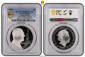 2021 £5 Prince Philip .925 Sterling Silver PR68DCAM