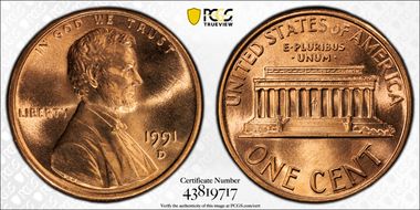 1991-D 1C MS68RD