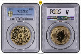2021 £100 Queen's Beasts - Completer MS69