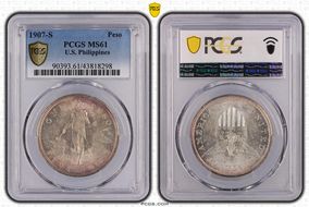 1907-S Peso MS61