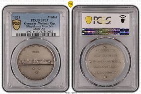 1931 Medal Glaspalastes Munchen Matte Ag SP63