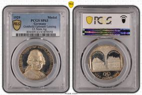 1929 Medal  Gotthold Ephraim Lessing  33.5mm Ag SP63