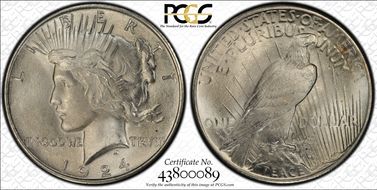 1924 $1 MS66+