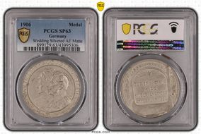 1906 Medal Wedding Silvered AE Matte SP63