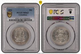 1893 50C Columbian MS63