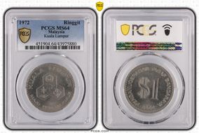 1972 Ringgit Kuala Lumpur MS64
