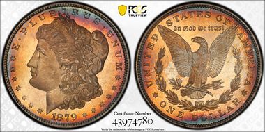 1879 $1 MS65+ PL