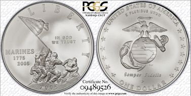 2005-P $1 Marine Corps MS69