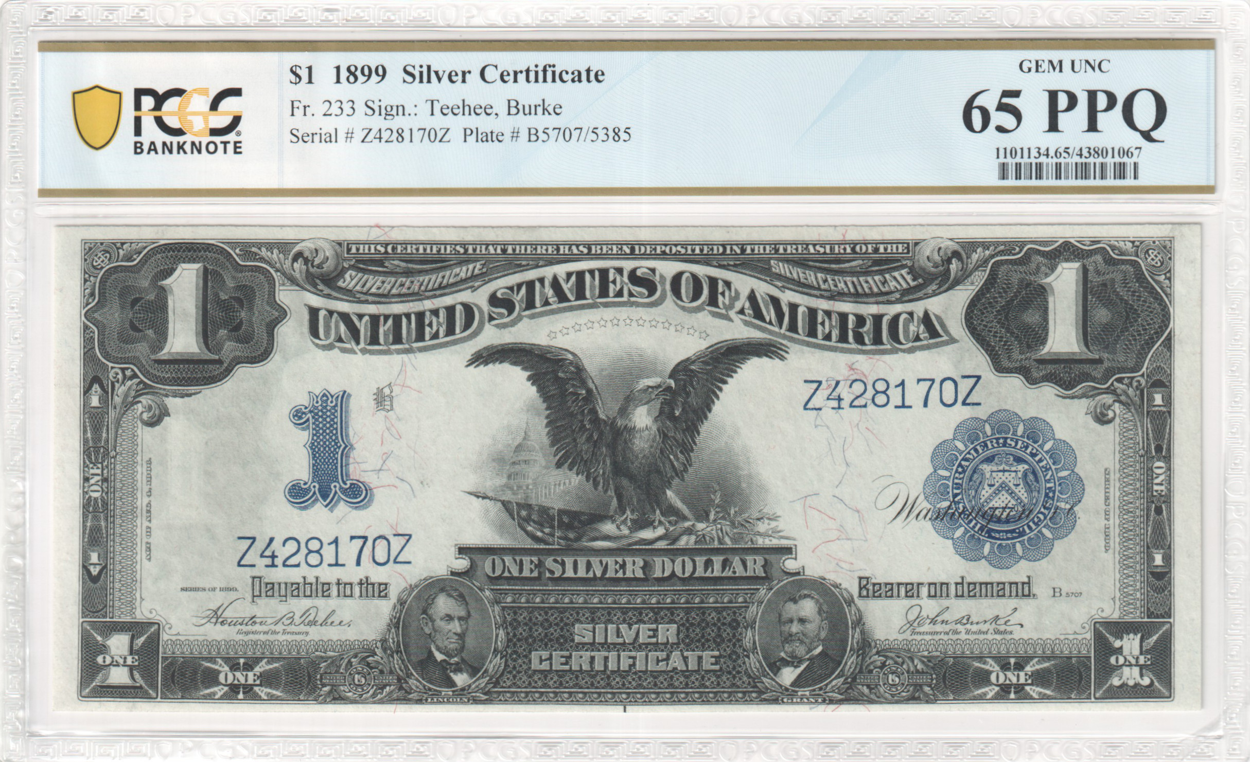 PCGS Certificate Verification Banknote Details For Cert #43801067