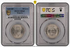 1930-BP 50 Leva KM-42  Ag MS63