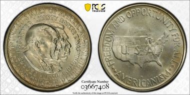 1953-D 50C Washington-Carver MS65