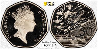1994 50p S-H6 D-Day PR69DCAM