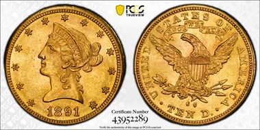 1891-CC $10 MS63