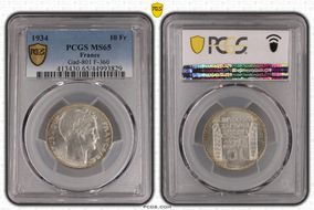 1934 10 Fr Gad-801 F-360 MS65
