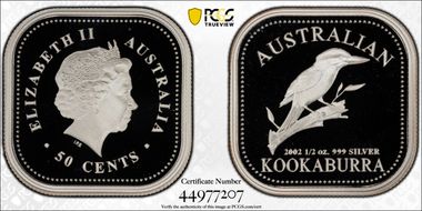 2002-P 50C Kookaburra 1/2oz Ag PR69DCAM