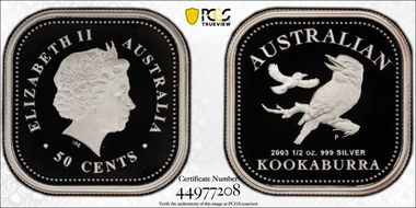 2003-P 50C Kookaburra 1/2oz Ag PR69DCAM