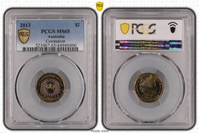 2013 $2 Coronation Colorized MS65