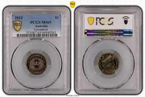 2013 $2 Coronation Colorized MS65