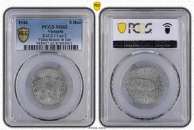 1946 5 Hao KM-2.1 Lec-2 Value incuse in star MS62