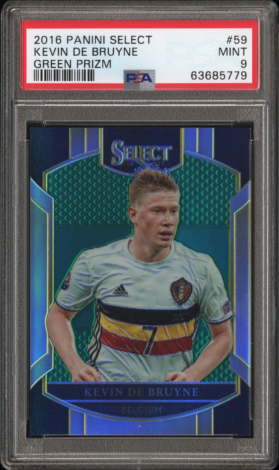 2016 Panini Select GREEN PRIZM #59 Kevin De Bruyne front