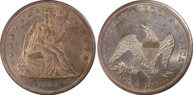 1863 $1 MS63